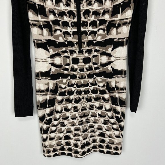 Parker Womens Hartley Knit Mini Dress Taupe Animal Print Long Sleeves size S - Picture 10 of 14